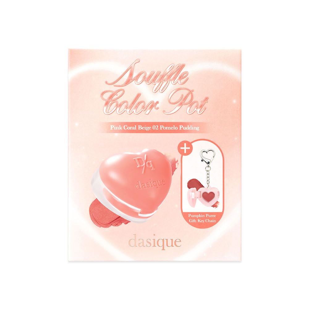 Dasique Souffle Color Pot Special Set #02 Pomelo Pudding – Buildable Blush & Lip Color with Built-In Mini Brush