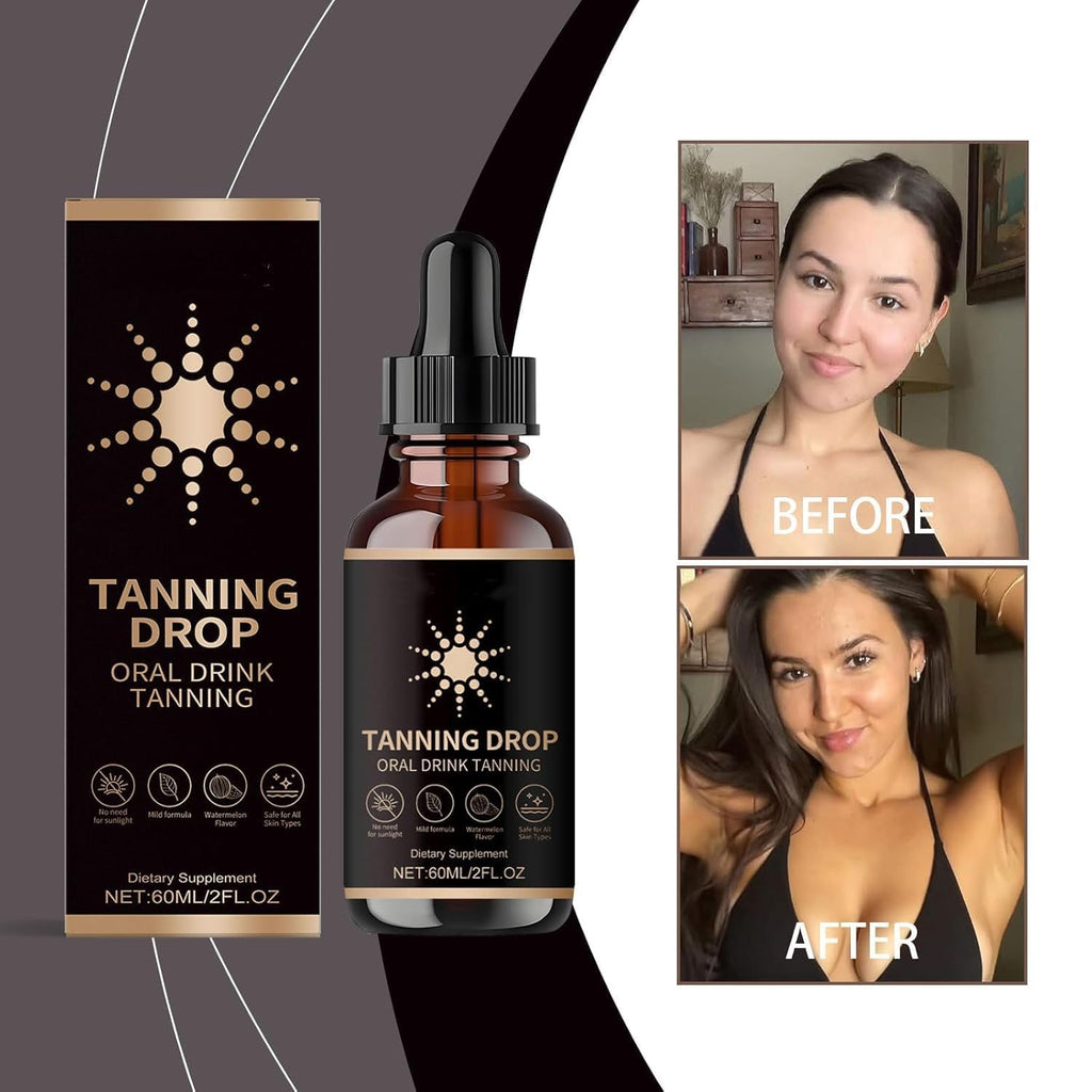 DASIUIP Tanning Drops – Sunless Drinkable Bronzer for Face & Body (2 Fl Oz)