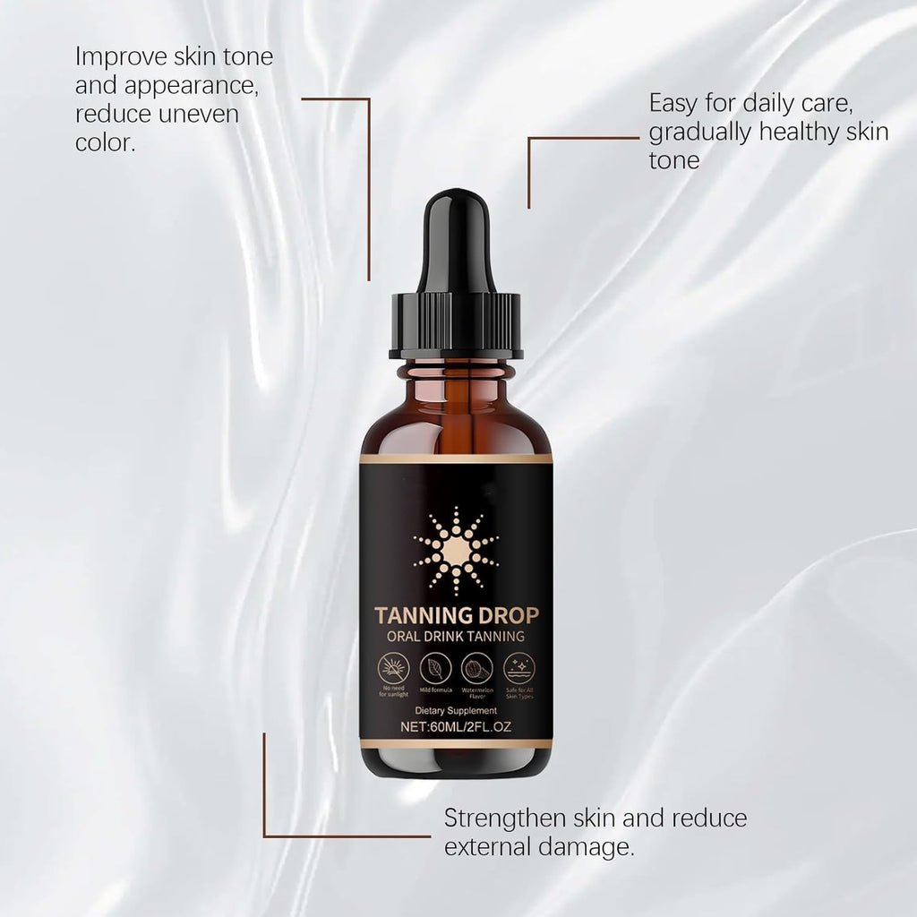 DASIUIP Tanning Drops – Sunless Drinkable Bronzer for Face & Body (2 Fl Oz)
