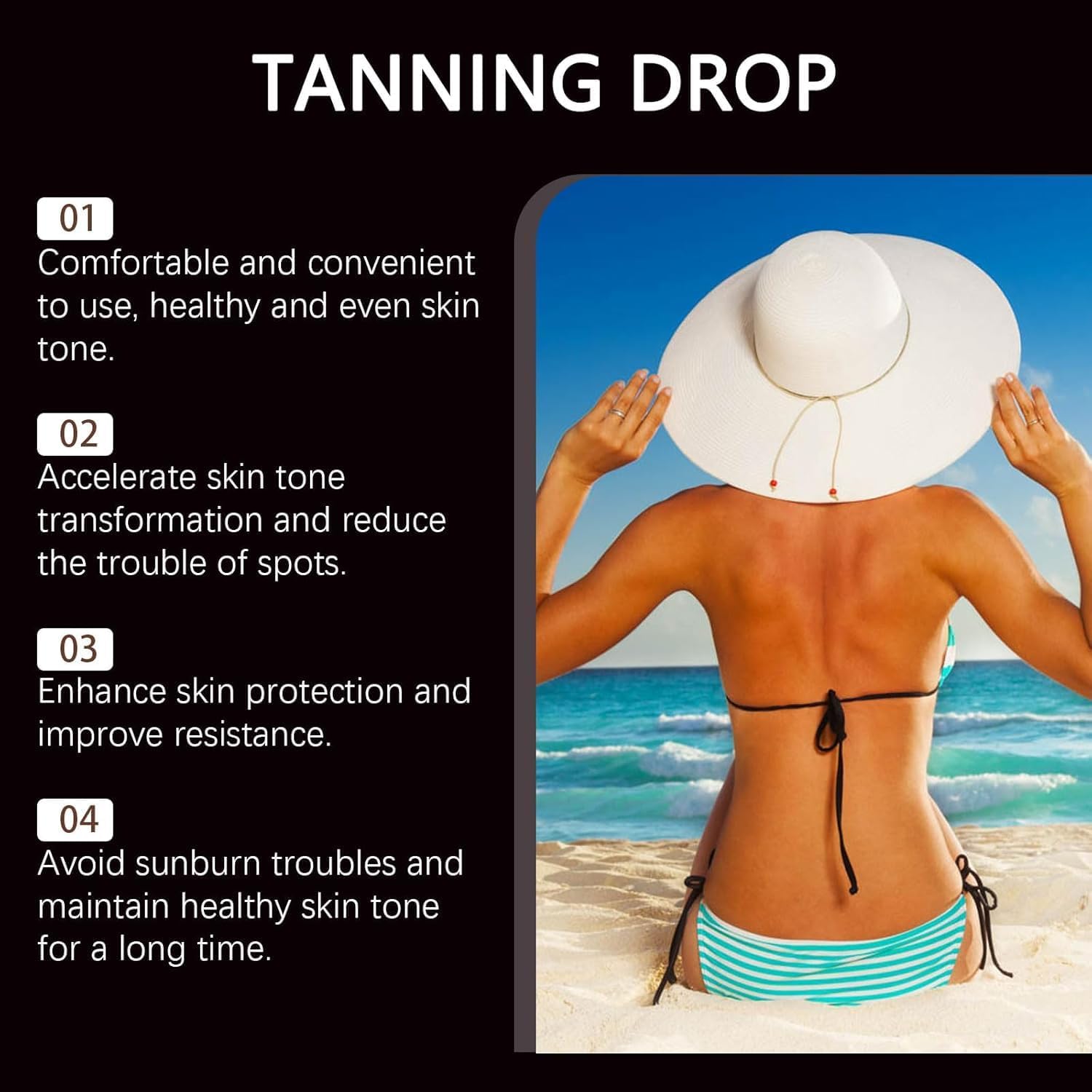 DASIUIP Tanning Drops – Sunless Drinkable Bronzer for Face & Body (2 Fl Oz)