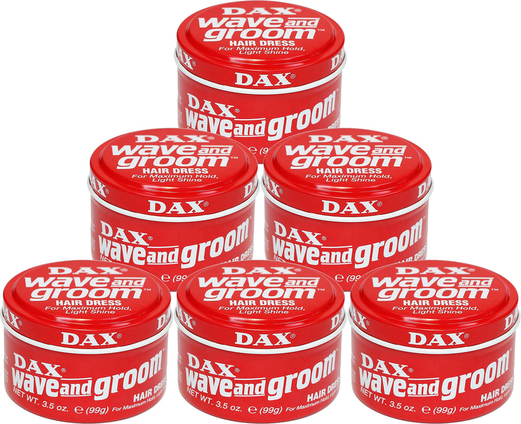 DAX Wave and Groom Hair Dress Pomade, 3.5 oz – Thick Hold for Short Hair (Pack of 6)