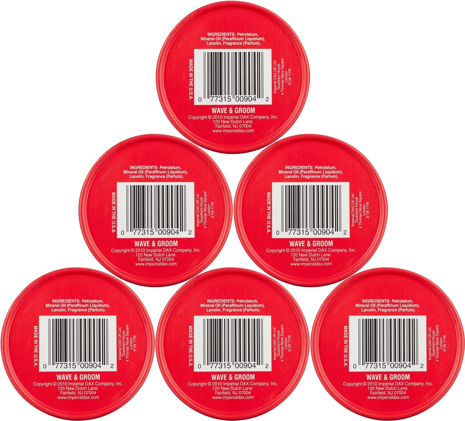 DAX Wave and Groom Hair Dress Pomade, 3.5 oz – Thick Hold for Short Hair (Pack of 6)