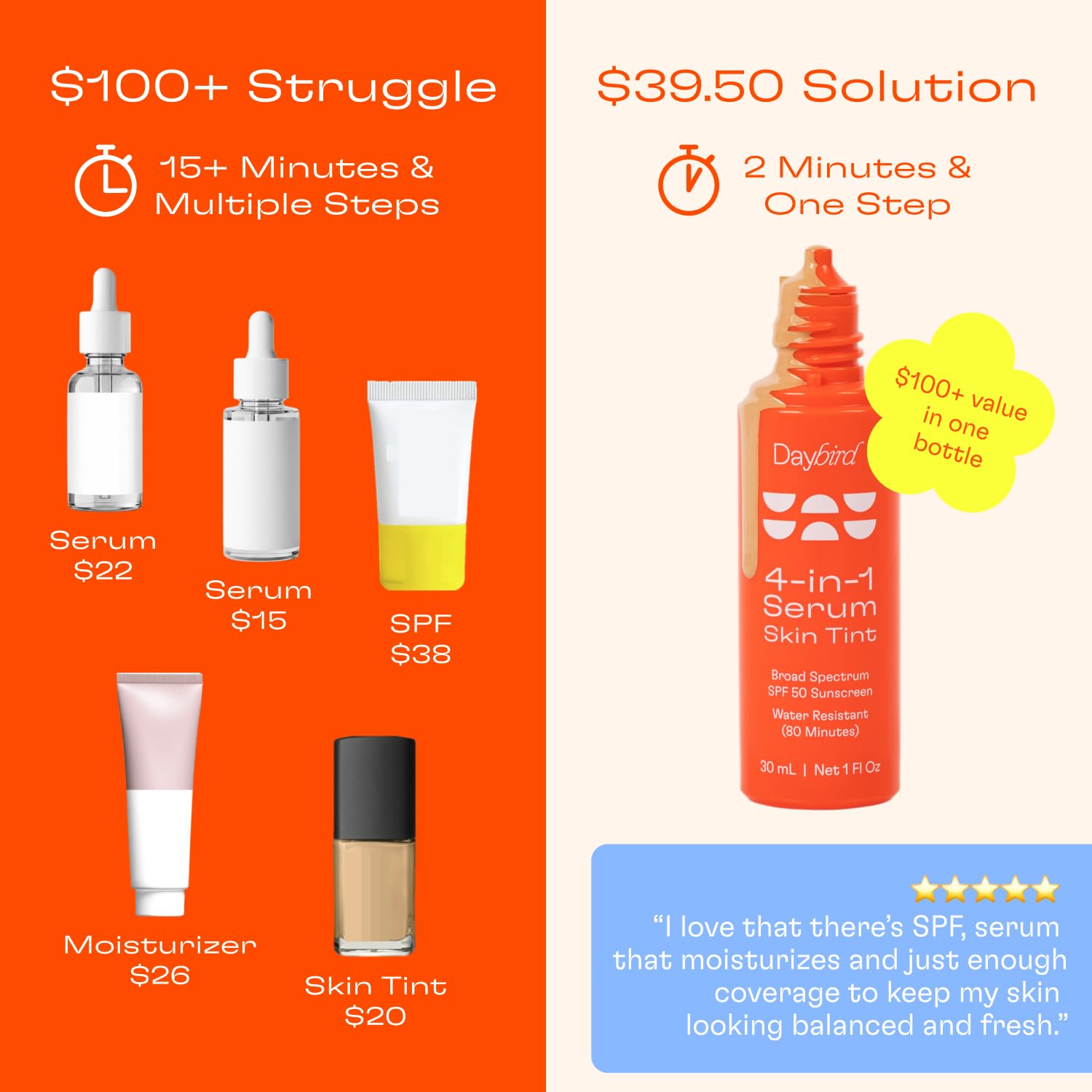 Daybird 4-in-1 Tinted Serum SPF 50+ with Niacinamide
