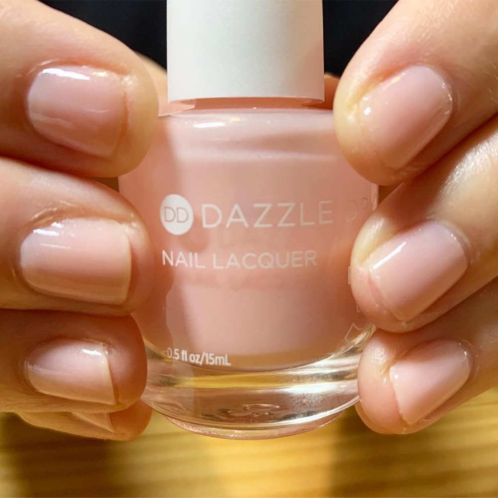 Dazzle Dry Nail Lacquer Step 3 – Livin' La Vida Yoga | Soft Pale Pink with Diamond Dust (0.5 oz)