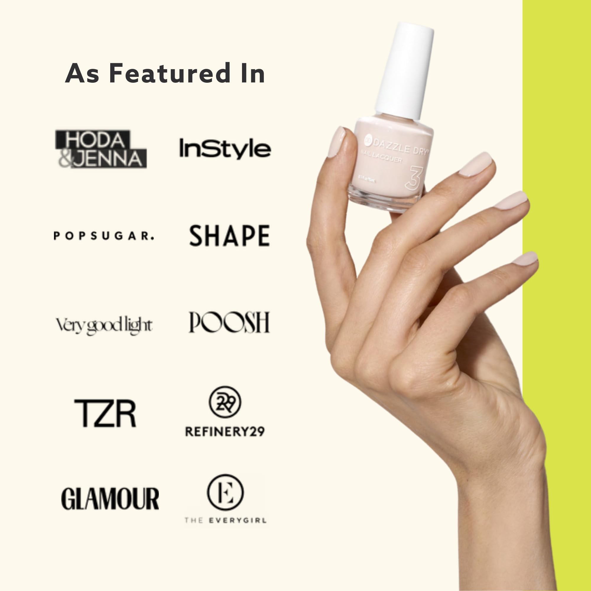 Dazzle Dry Nail Lacquer Step 3 - Strawberry Macaron | Semi-sheer Pale Strawberry with Lavender Undertones