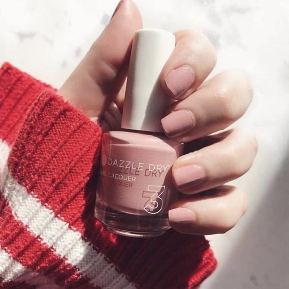 Dazzle Dry Nail Lacquer Step 3 - Strawberry Macaron | Semi-sheer Pale Strawberry with Lavender Undertones
