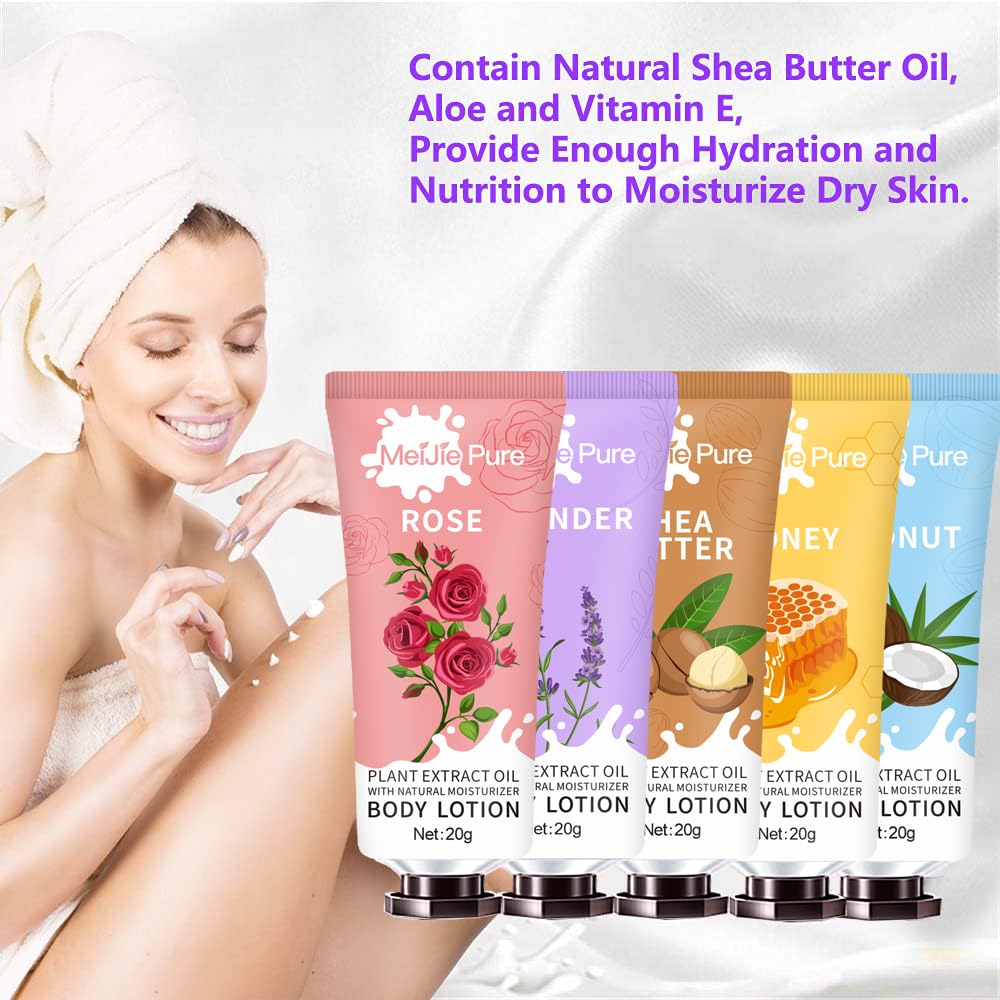 DBEAUTYM 20-Pack Lotion for Women | Natural Fragrance, Shea Butter & Travel Size Gift Set