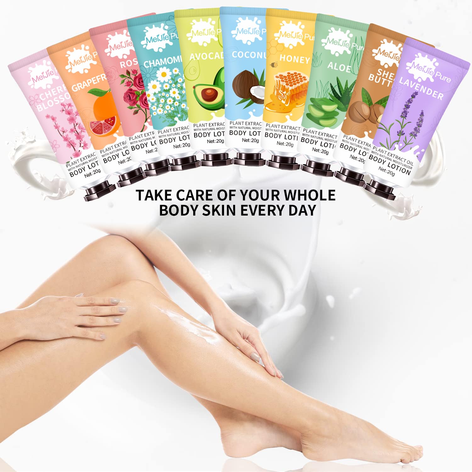 DBEAUTYM 20-Pack Lotion for Women | Natural Fragrance, Shea Butter & Travel Size Gift Set