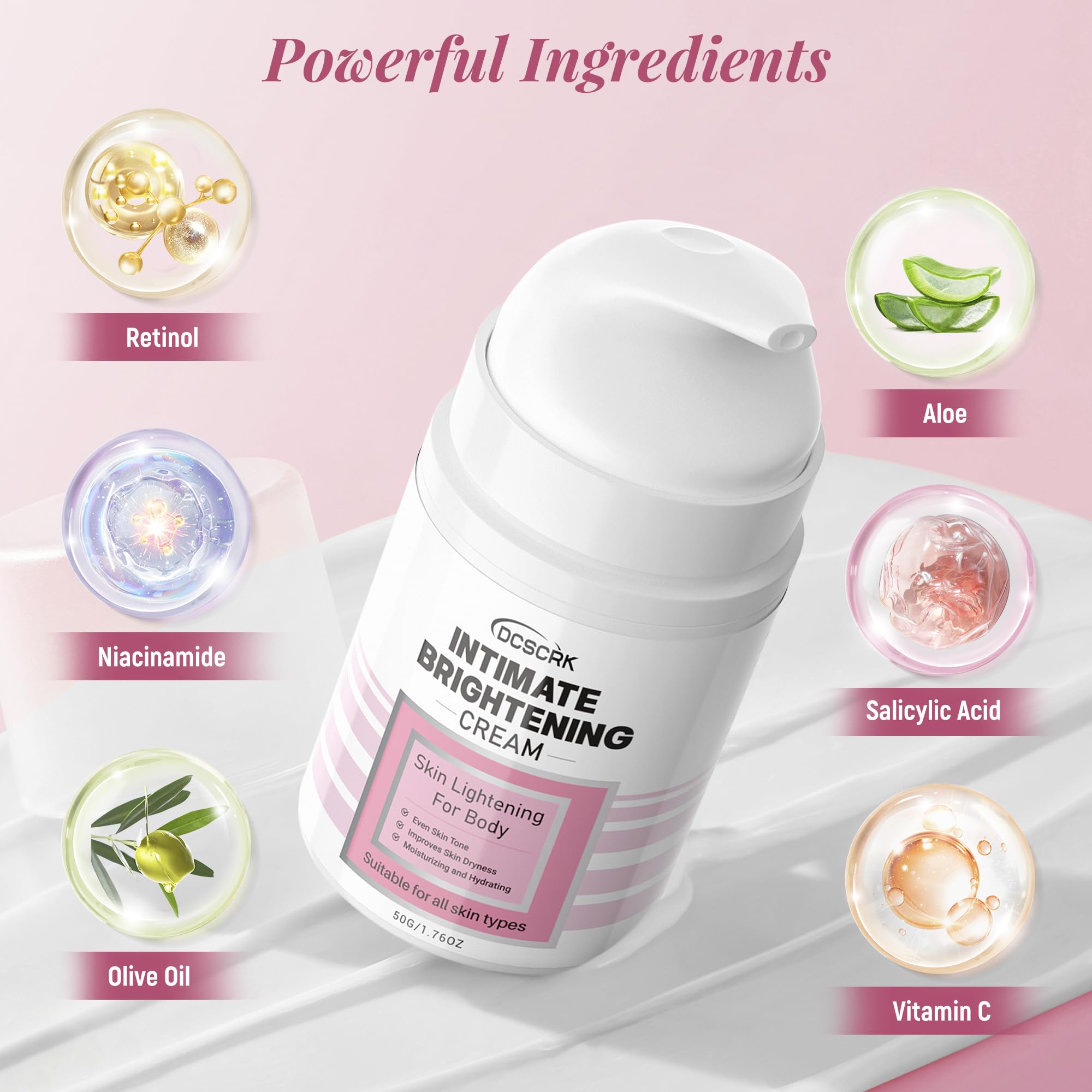 DCSCRK Skin Lightening Cream for Sensitive Areas – 1.76 fl oz
