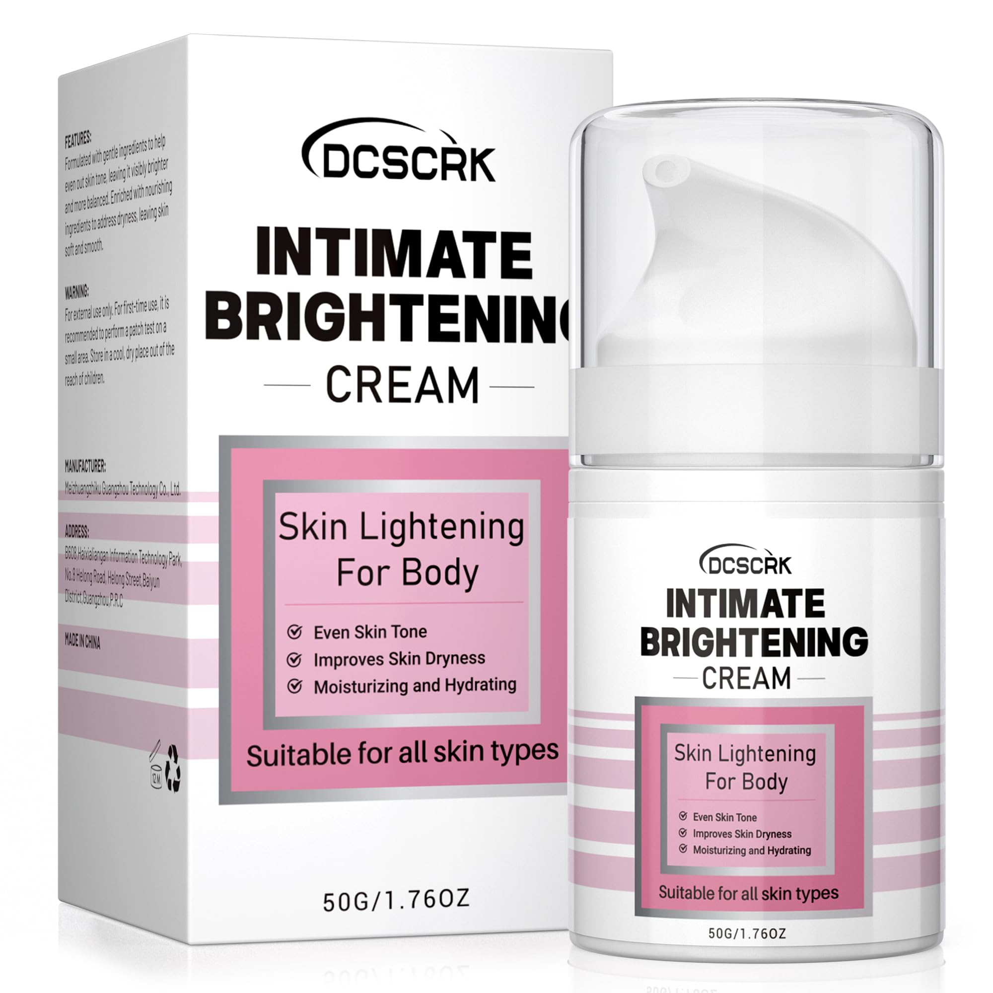 DCSCRK Skin Lightening Cream for Sensitive Areas – 1.76 fl oz