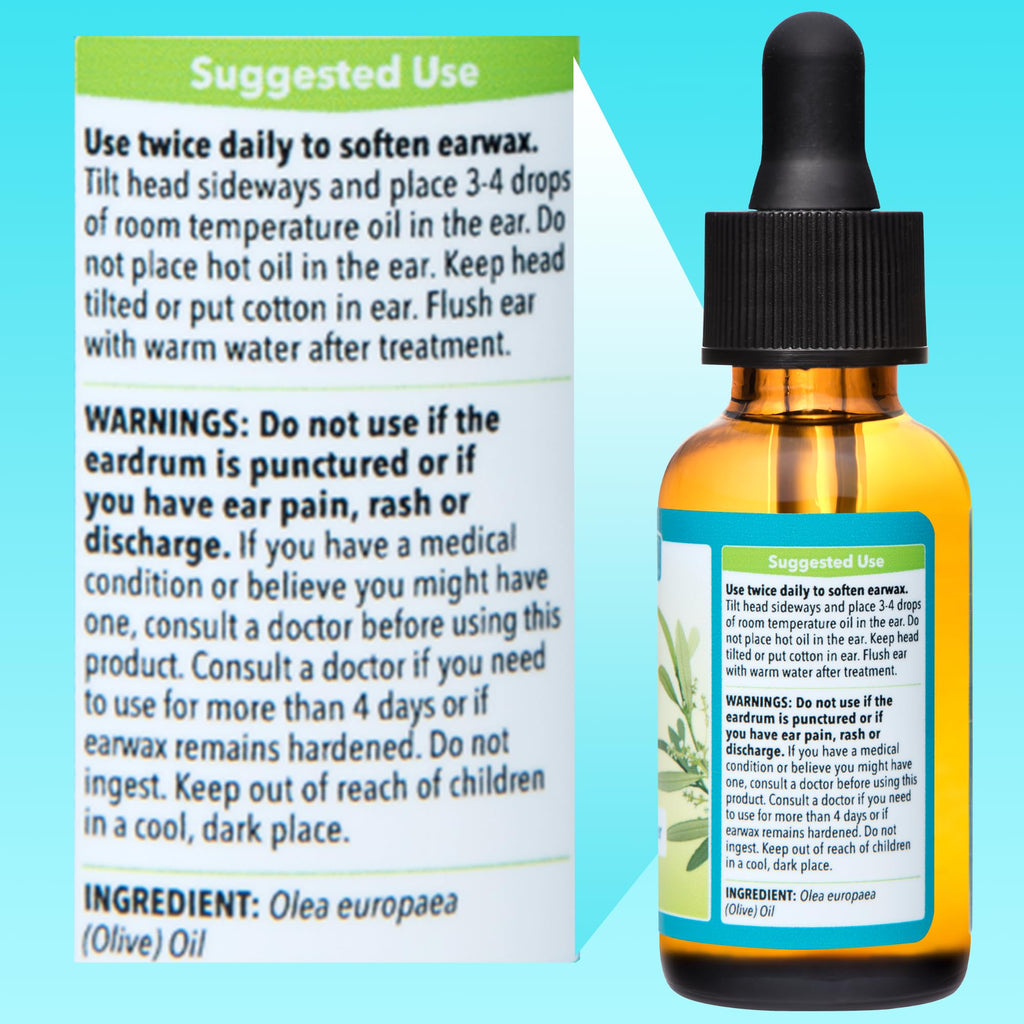 De La Cruz Ear Wax Remover & Softener – 2-Pack, 1 Fl oz Each