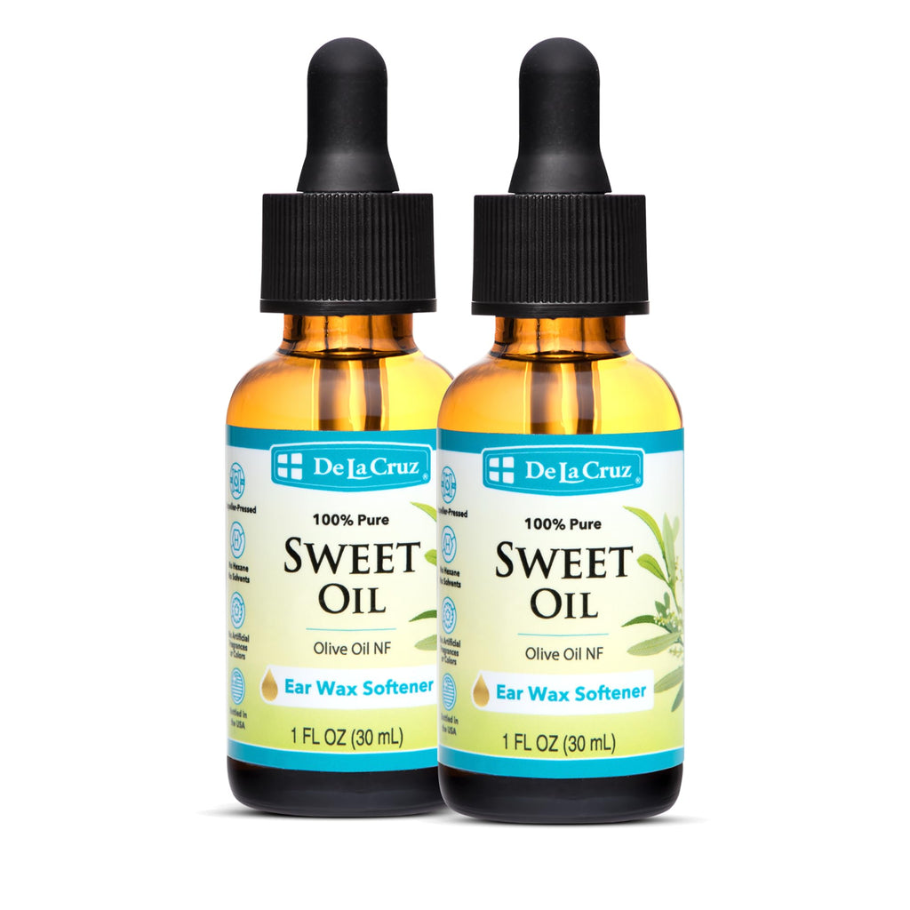 De La Cruz Ear Wax Remover & Softener – 2-Pack, 1 Fl oz Each