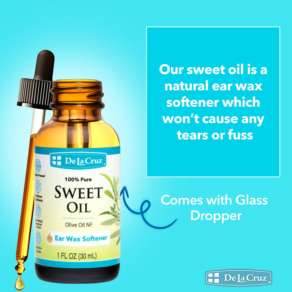 De La Cruz Ear Wax Remover & Softener – 2-Pack, 1 Fl oz Each