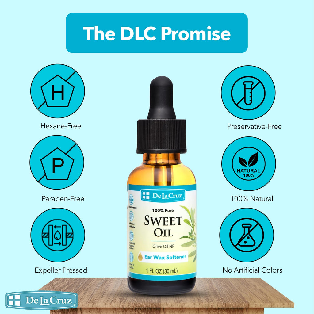 De La Cruz Ear Wax Remover & Softener – 2-Pack, 1 Fl oz Each