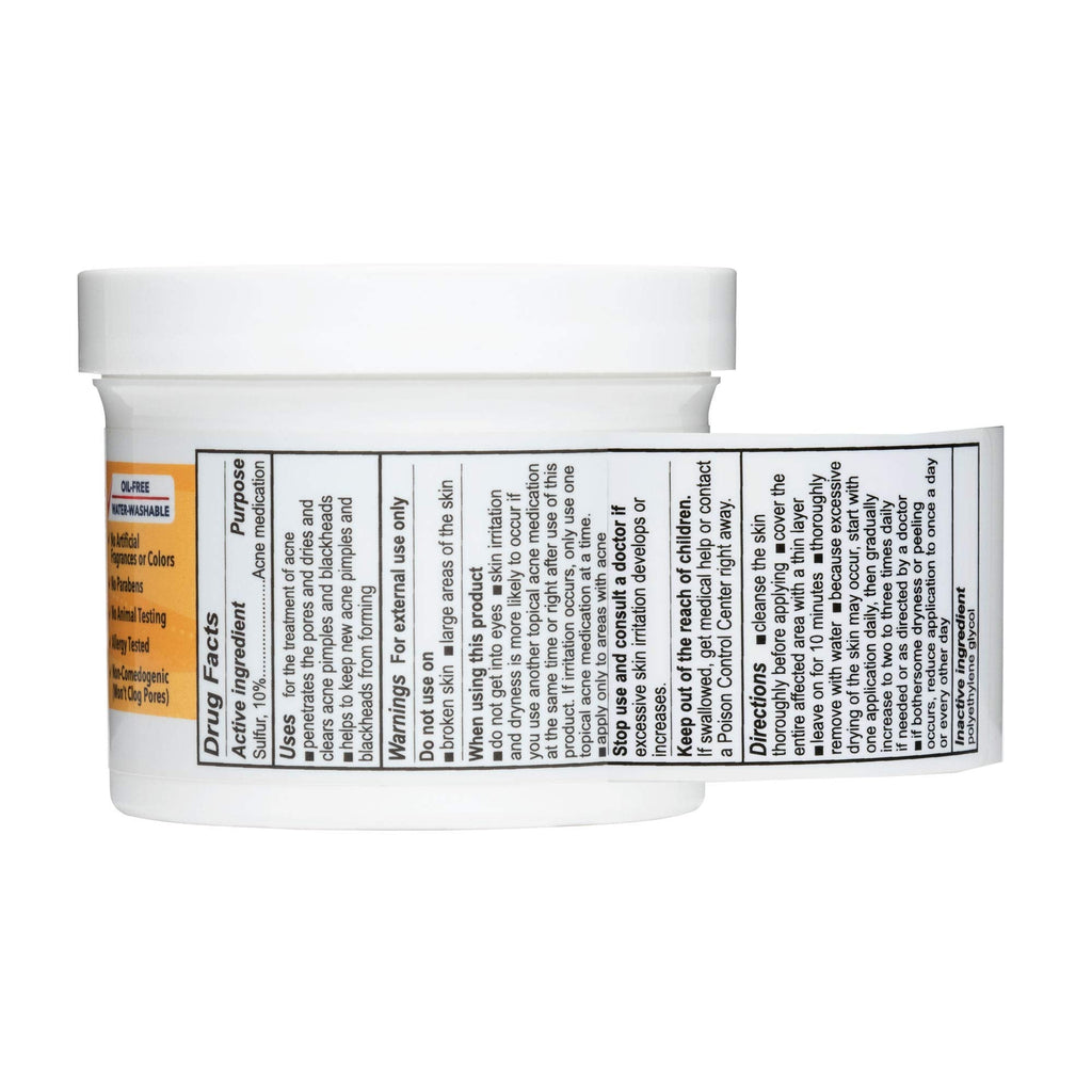 De La Cruz Sulfur Ointment - 5.5 oz | Cystic Acne Spot Treatment for Face & Body