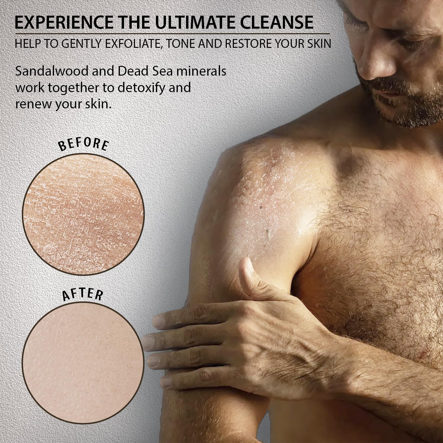 Dead Sea Collection Salt Body Scrub Eucalyptus & Mint for Men - Exfoliate, Hydrate & Detoxify (23.28 oz)