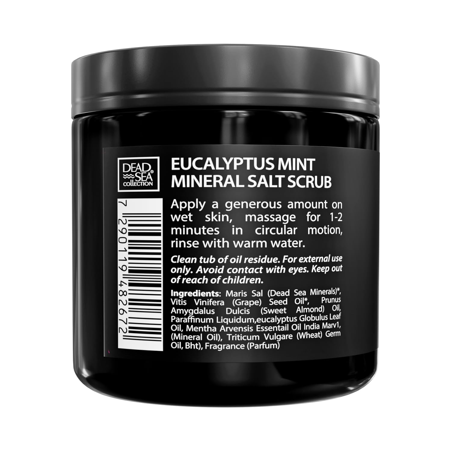 Dead Sea Collection Salt Body Scrub Eucalyptus & Mint for Men - Exfoliate, Hydrate & Detoxify (23.28 oz)