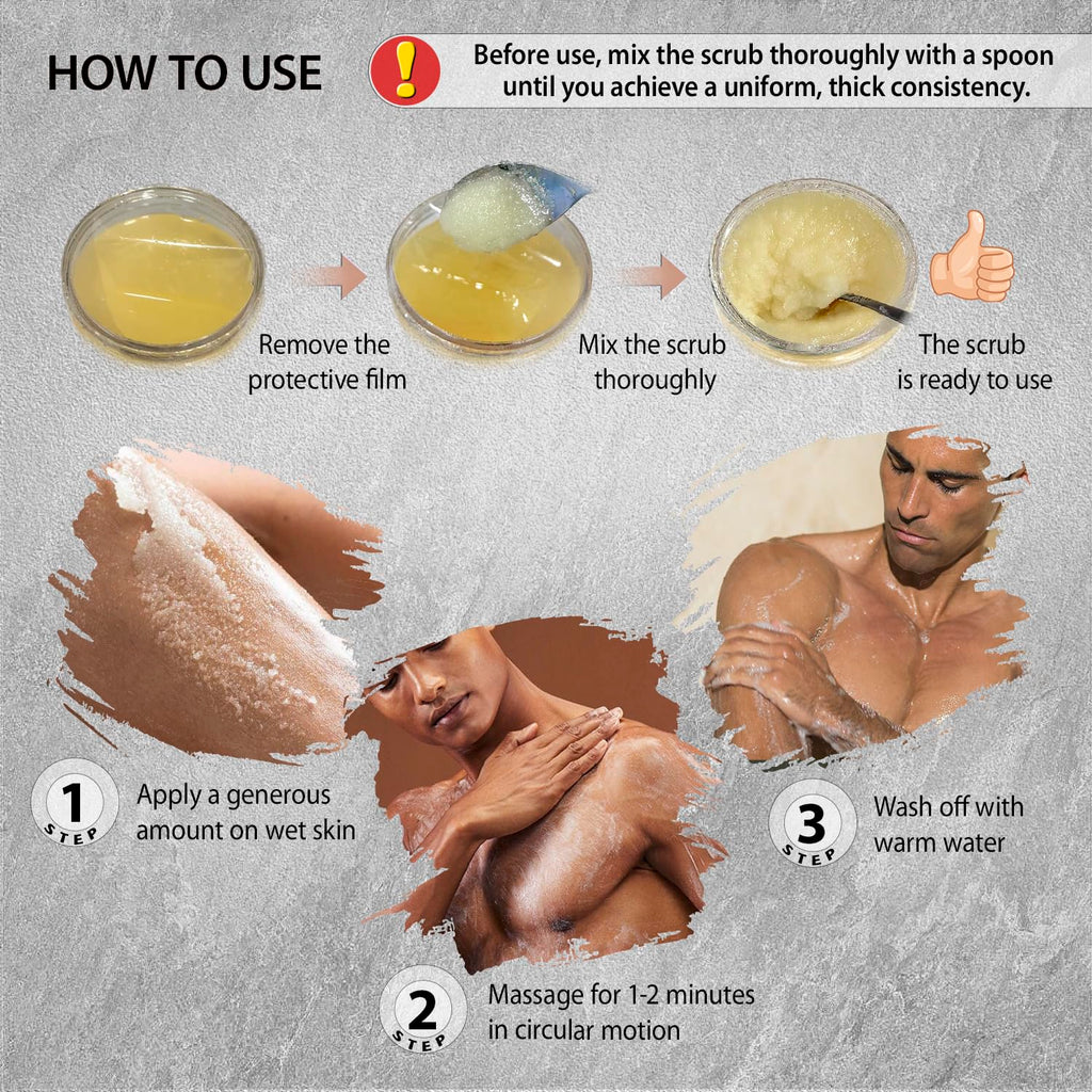 Dead Sea Collection Salt Body Scrub Eucalyptus & Mint for Men - Exfoliate, Hydrate & Detoxify (23.28 oz)