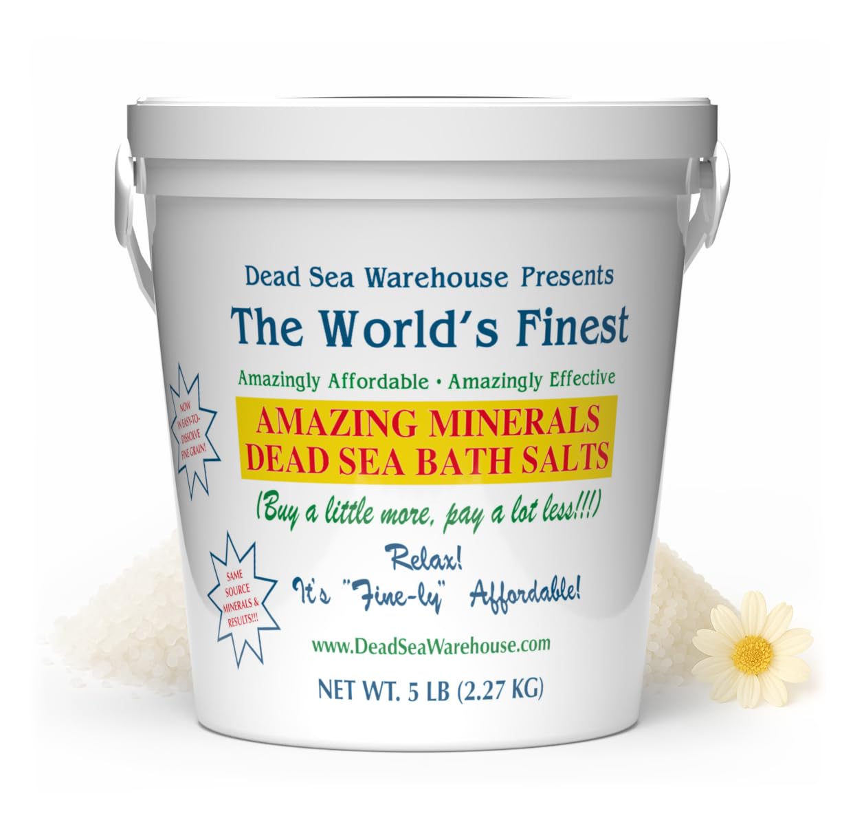 Dead Sea Warehouse Amazing Minerals Bath Salts – 5 lbs, Unscented