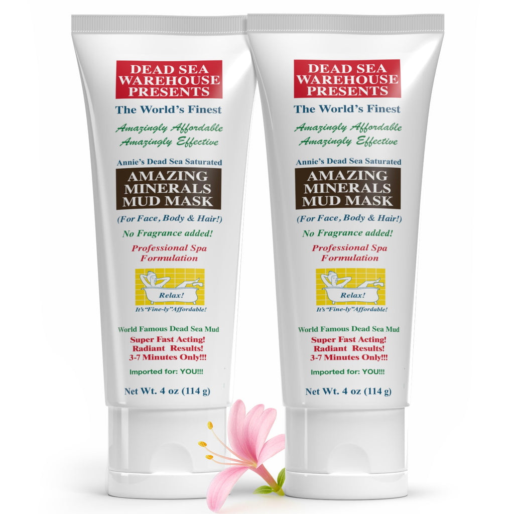 Dead Sea Warehouse Amazing Minerals Mud Mask – Spa Day Essentials, 2 × 4 oz