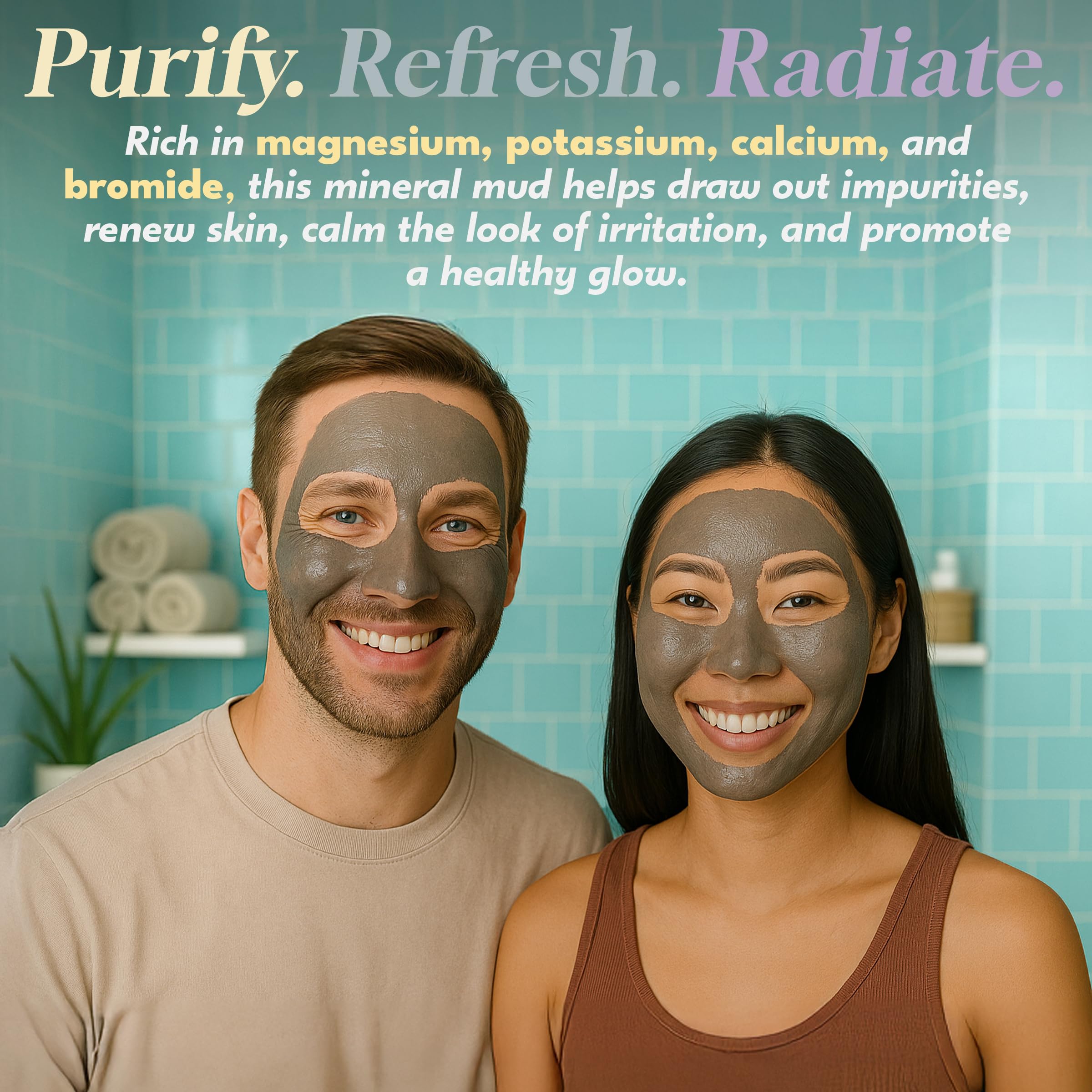 Dead Sea Warehouse Amazing Minerals Mud Mask – Spa Day Essentials, 2 × 4 oz
