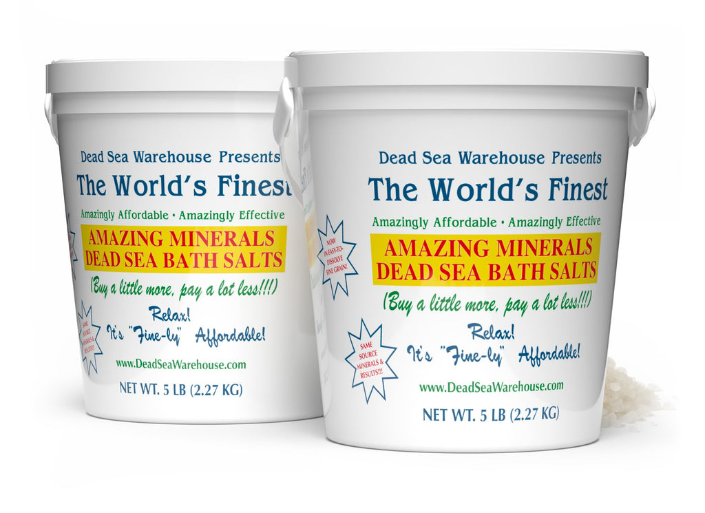 Dead Sea Warehouse - Unscented Dead Sea Salt Bath, 5lbs 2-Pack for Soothing Muscles & Soft Skin