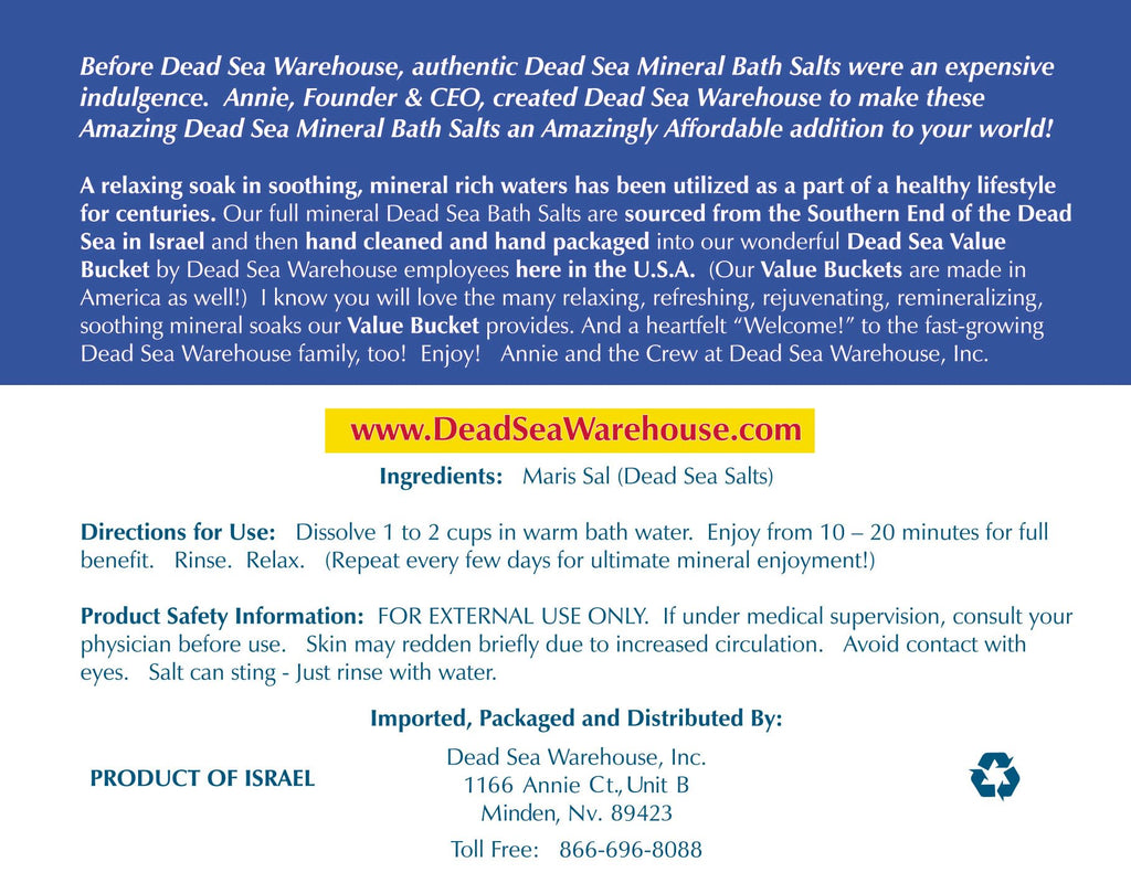 Dead Sea Warehouse - Unscented Dead Sea Salt Bath, 5lbs 2-Pack for Soothing Muscles & Soft Skin