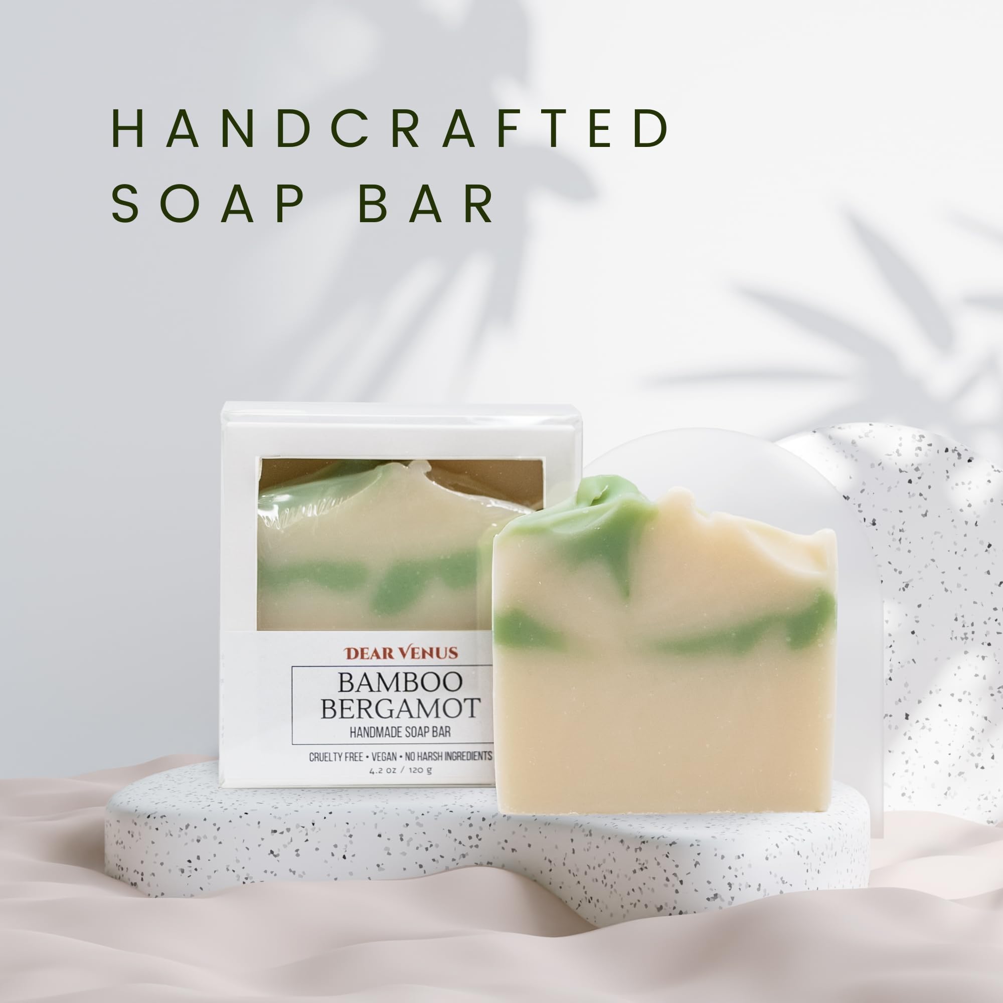 Dear Venus Bamboo Bergamot Soap Bar – Handcrafted 4.2oz, Vegan & Cruelty‑Free, Made in USA