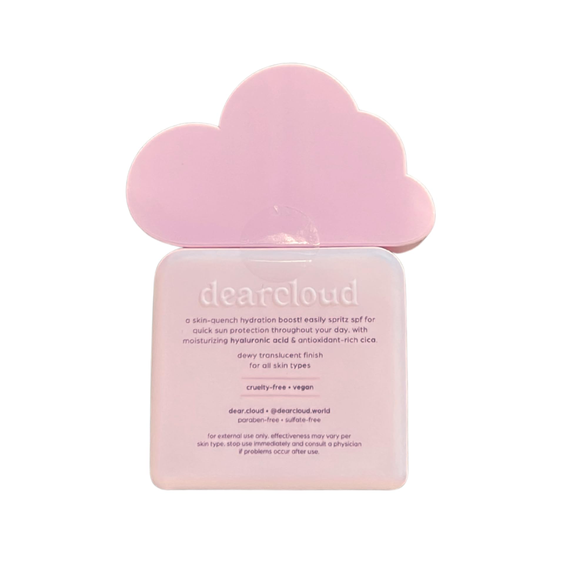 Dearcloud Luminous Aqua Sun Mist SPF 30 – Korean Cica + Hyaluronic Acid Spray Sunscreen