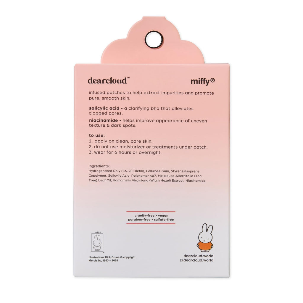 Dearcloud Miffy Hydrocolloid Blemish Patches – 36-Count Refill Set | Niacinamide & Salicylic Acid