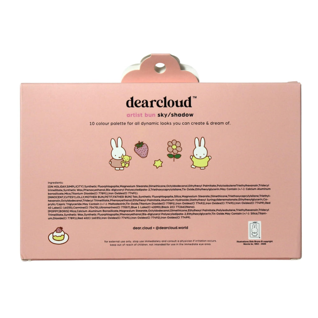 dearcloud Miffy Sky & Shadow Eye Shadow Palette — 10 Ultra-Fine Pigments & Dual-Ended Brush