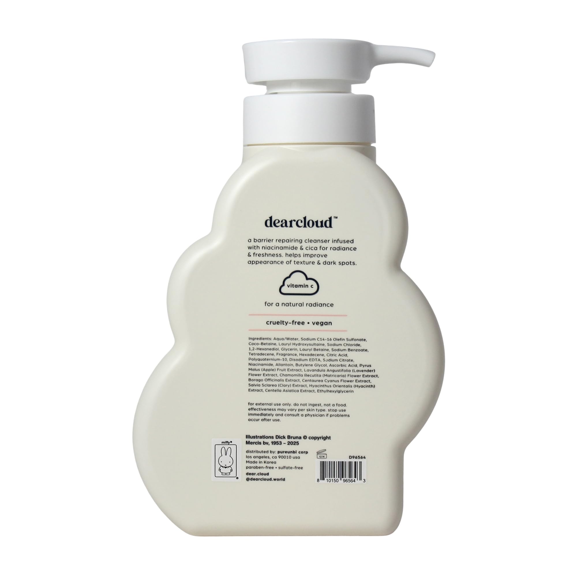 Dearcloud Miffy Daily Glow Body Wash – Niacinamide, Cica & Vitamin C