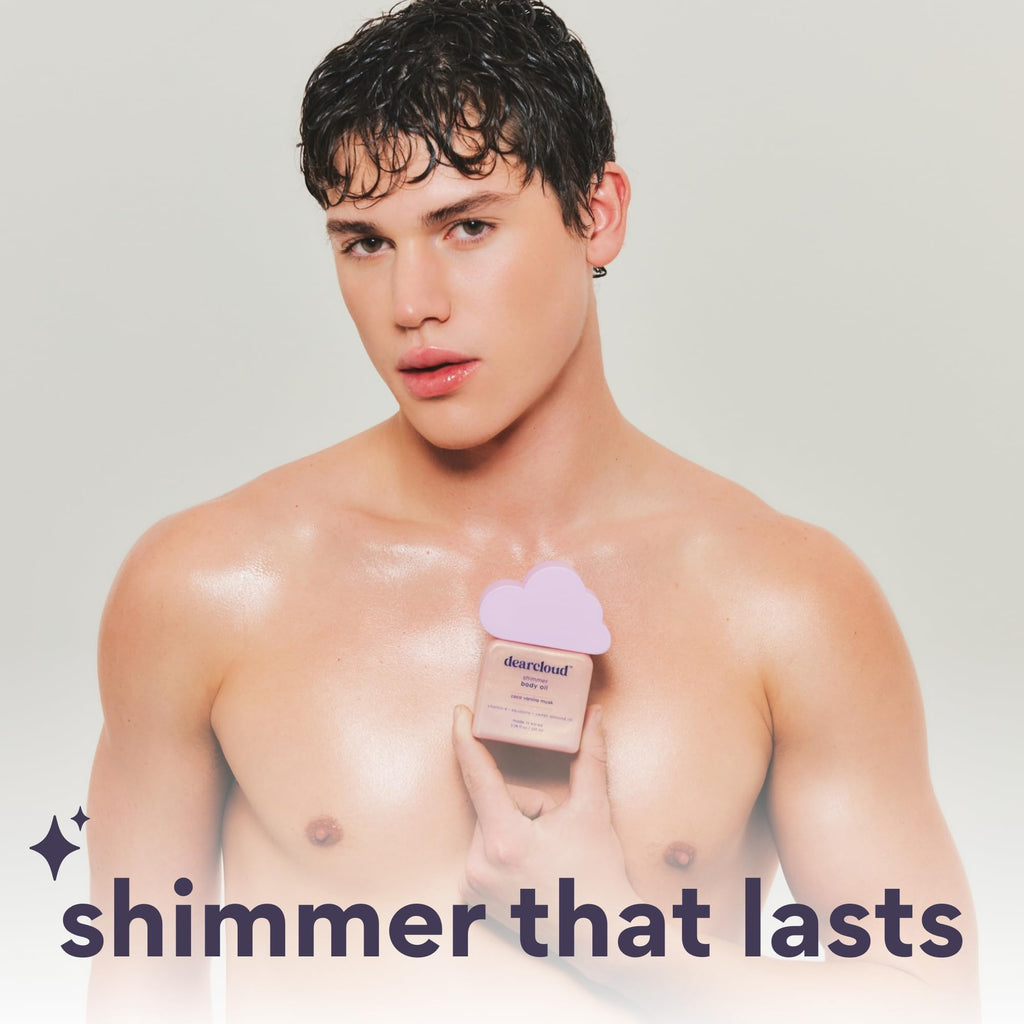 Dearcloud Shimmer Body Oil – Coco Vanilla Musk | Hydrating & Nourishing Skin (3.38 fl oz)