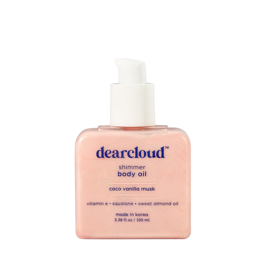 Dearcloud Shimmer Body Oil – Coco Vanilla Musk | Hydrating & Nourishing Skin (3.38 fl oz)