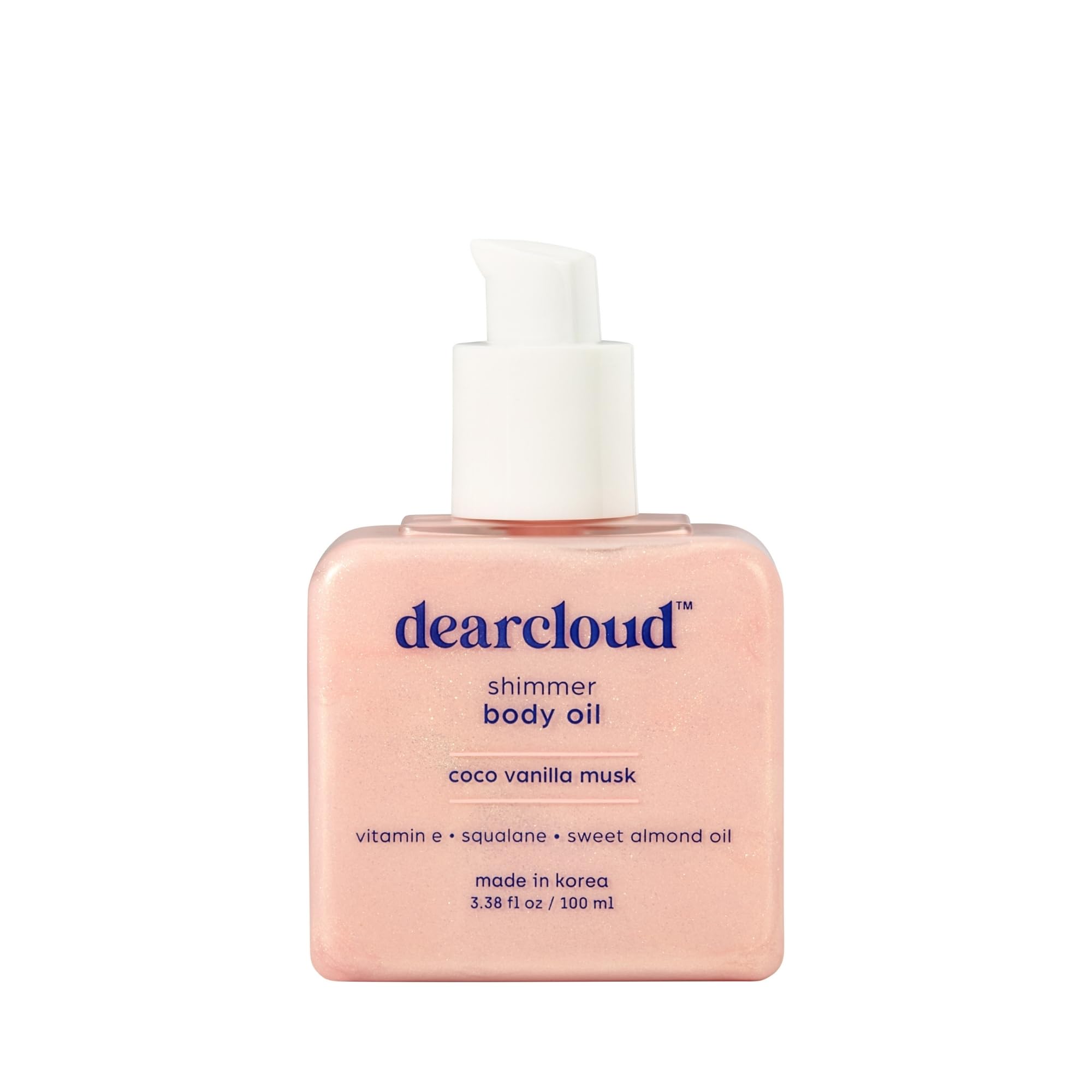 Dearcloud Shimmer Body Oil – Coco Vanilla Musk | Hydrating & Nourishing Skin (3.38 fl oz)