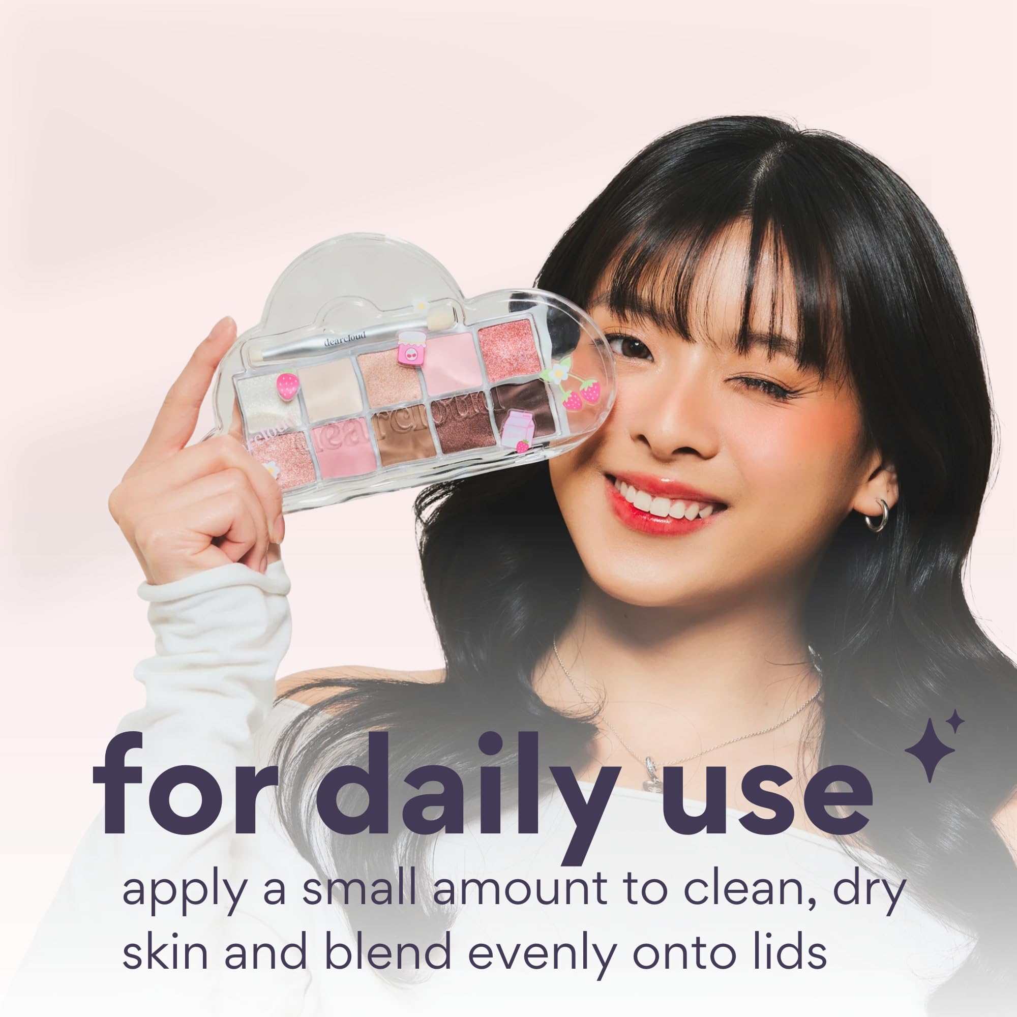 dearcloud Sky Shadow Strawberry Garden Eye Shadow Palette – 10 Ultra-Fine Pigments + Dual-Ended Brush