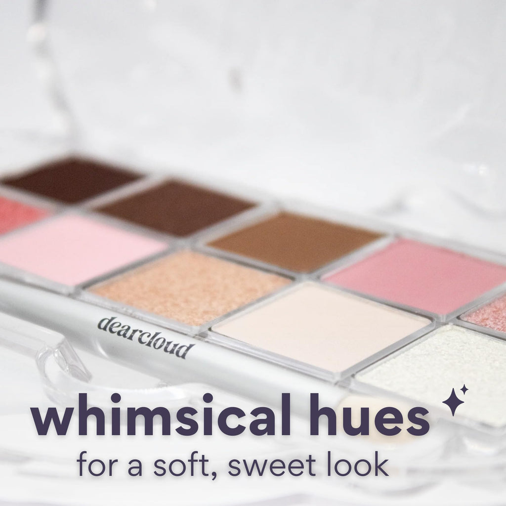 dearcloud Sky Shadow Strawberry Garden Eye Shadow Palette – 10 Ultra-Fine Pigments + Dual-Ended Brush
