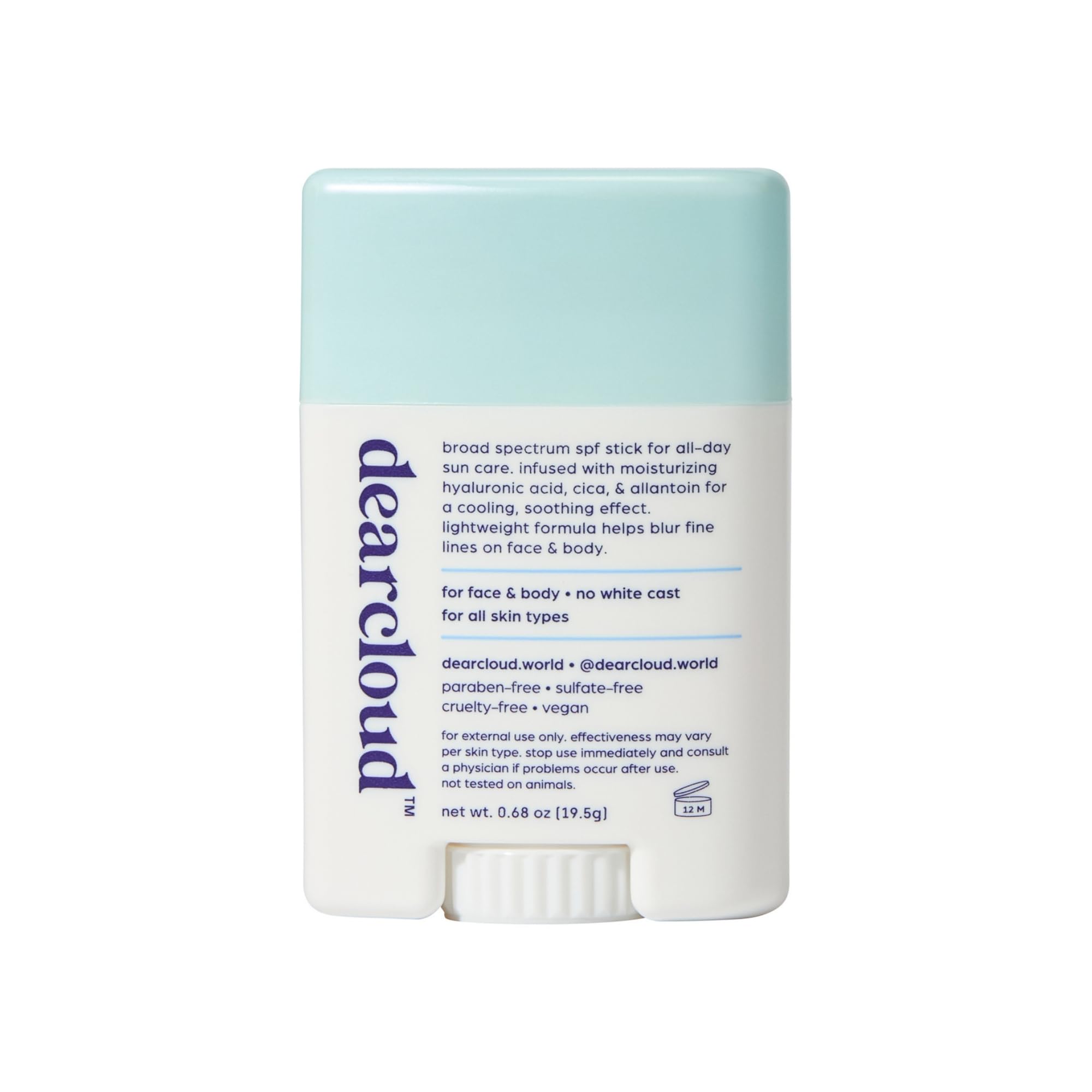 dearcloud Sunny Defense Sunscreen Stick SPF 50+ PA++++ | Korean Face & Travel Size (.68 oz)
