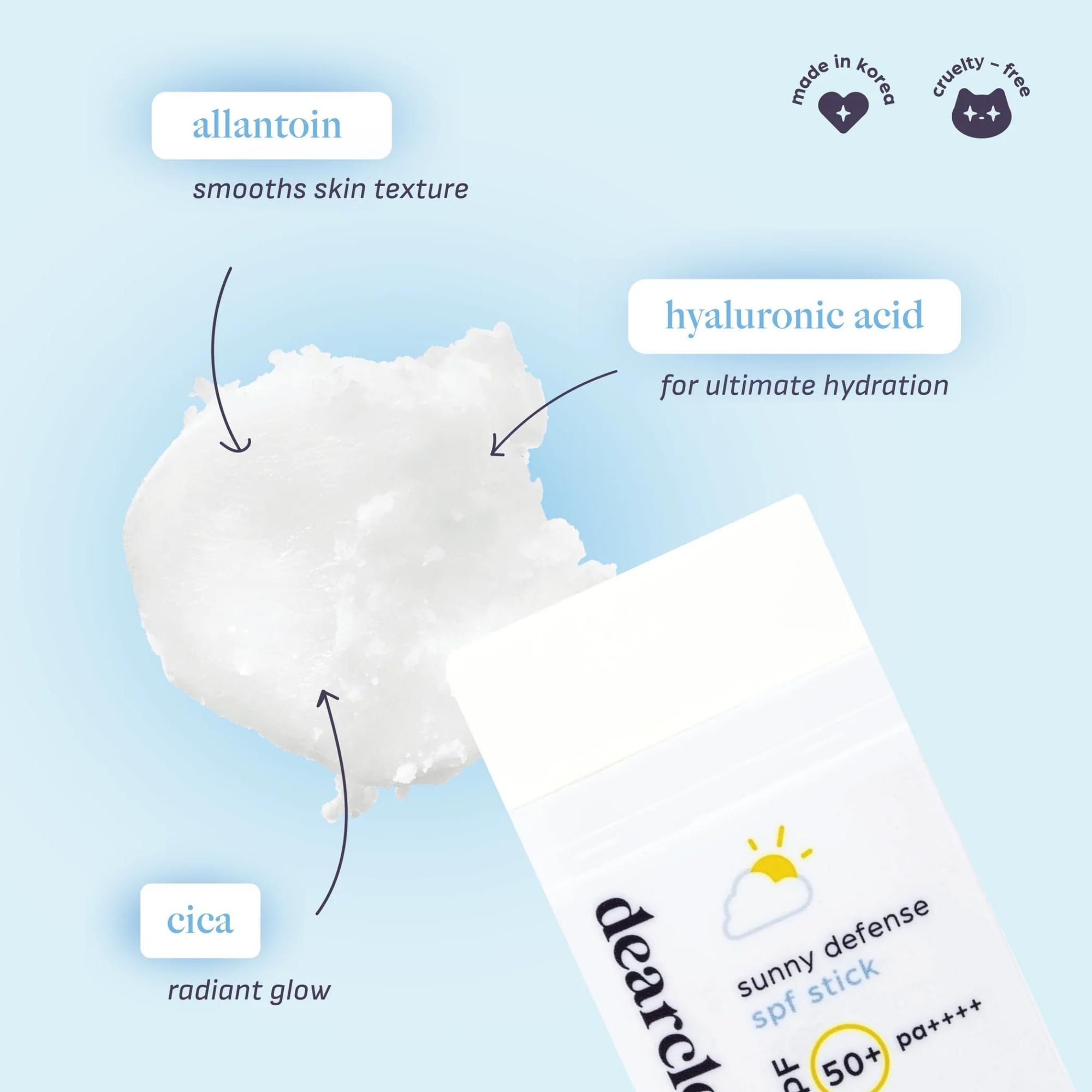 dearcloud Sunny Defense Sunscreen Stick SPF 50+ PA++++ | Korean Face & Travel Size (.68 oz)