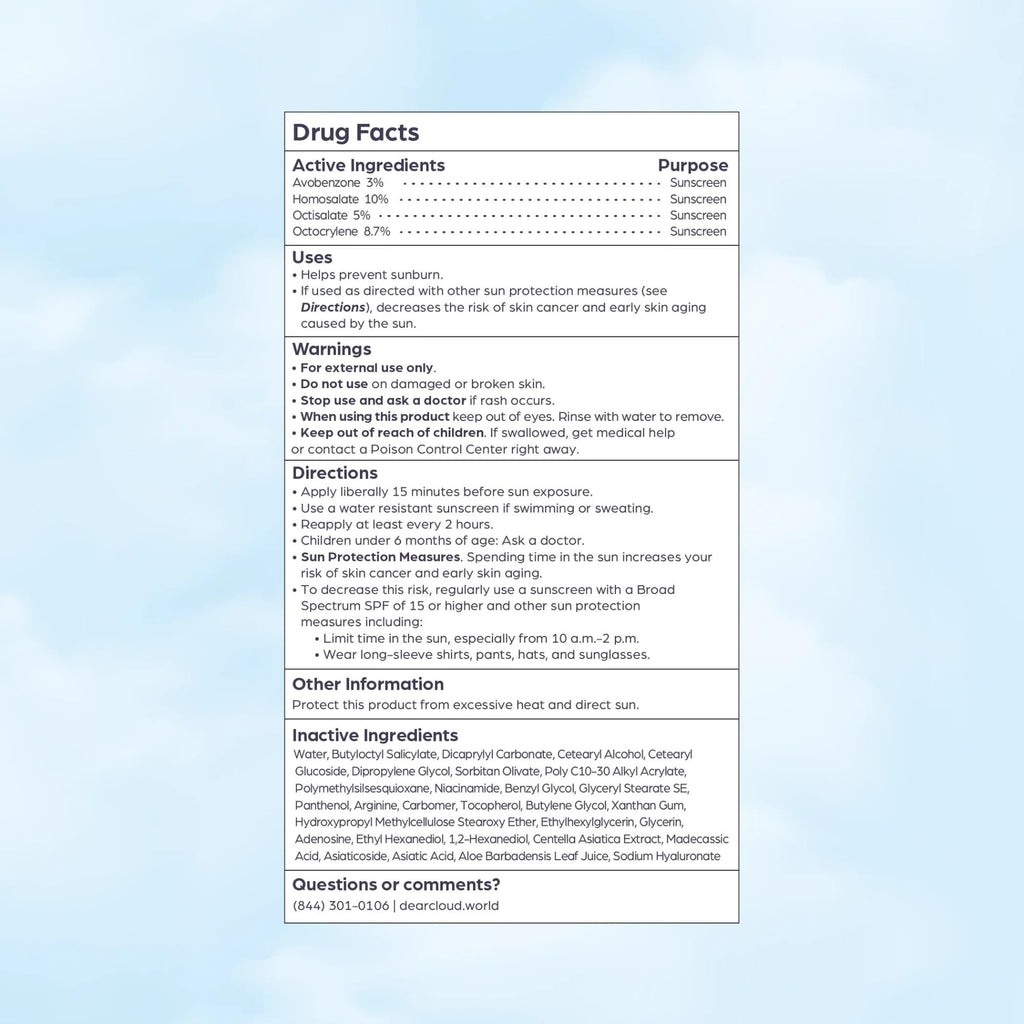 Dearcloud Tone Blur Essence Sunscreen SPF 50+ PA++++ — Vegan Face Primer Sunscreen (1.69 fl oz)