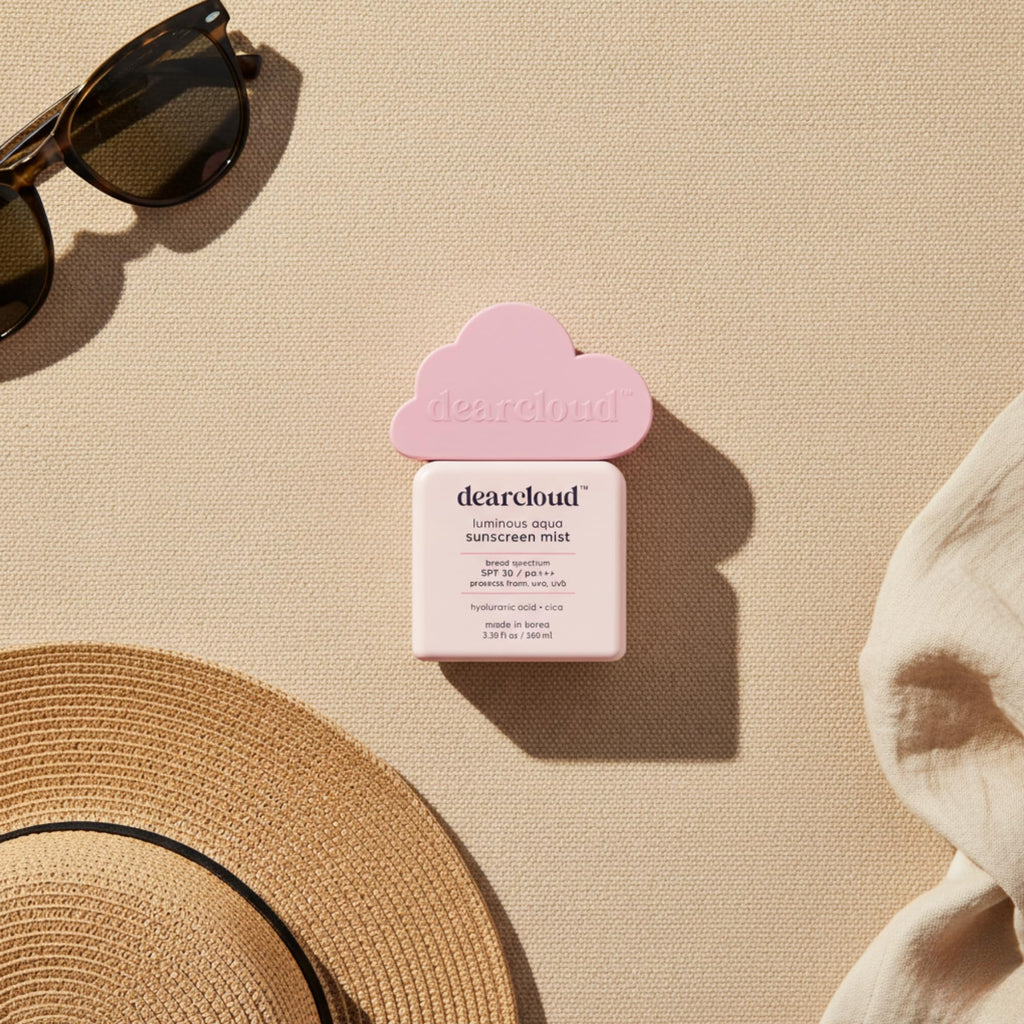 Dearcloud Luminous Aqua Sun Mist SPF 30 – Korean Cica + Hyaluronic Acid Spray Sunscreen