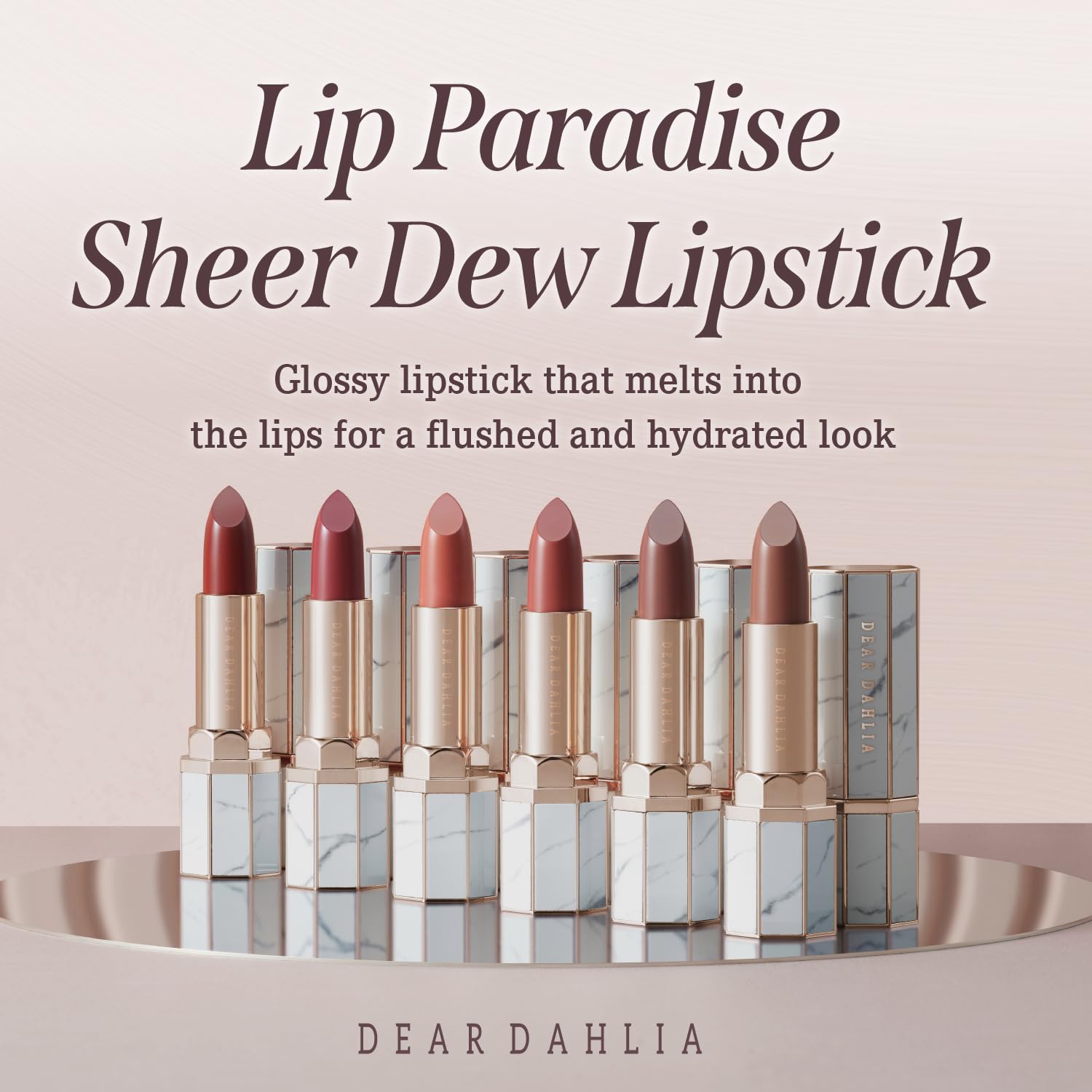 DEARDAHLIA Lip Paradise Sheer Dew Lipstick (Megan) – Hydrating, Buildable Color