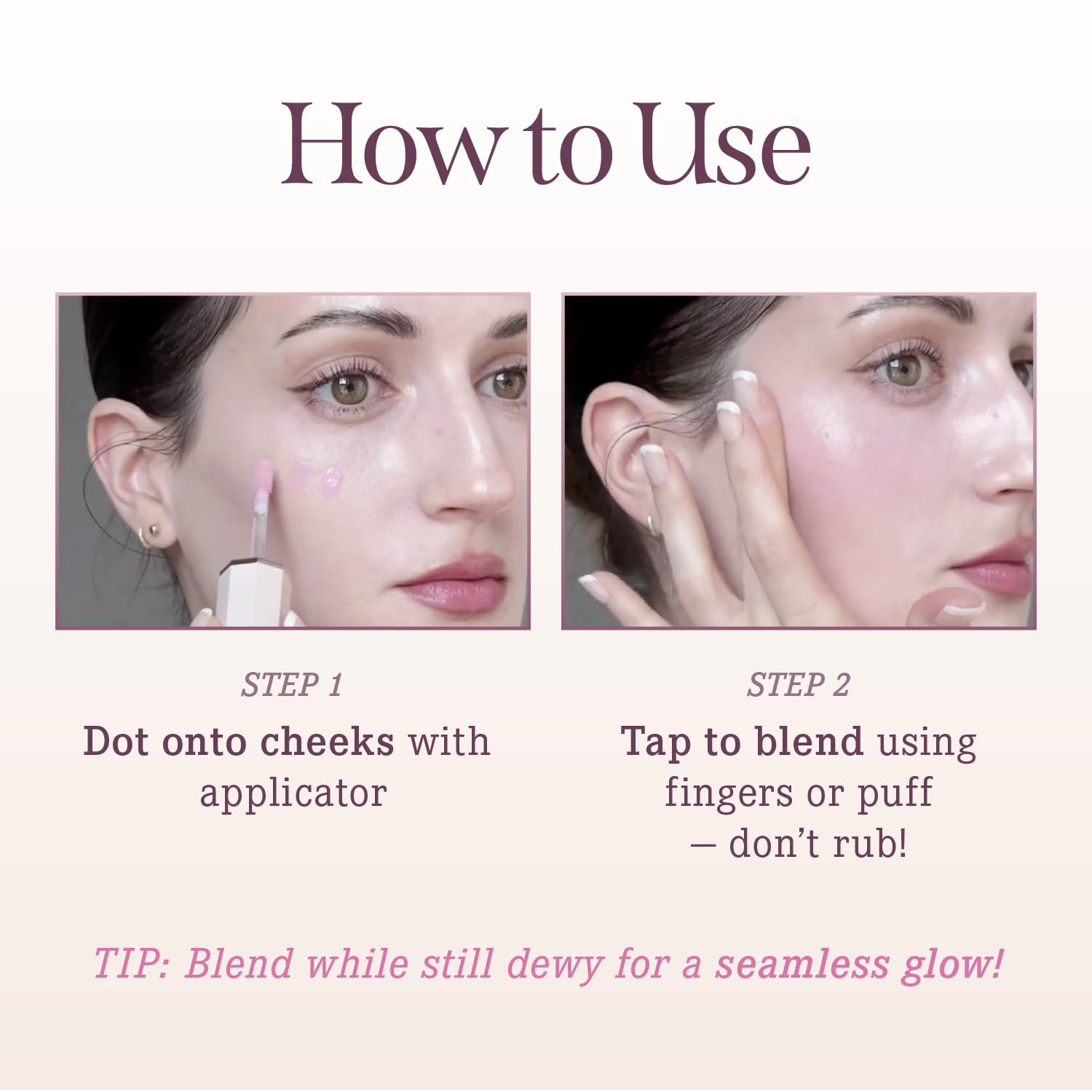DEAR DAHLIA Petal Drop Blush Dreamy – Vegan Liquid Blush, Dewy Buildable Color