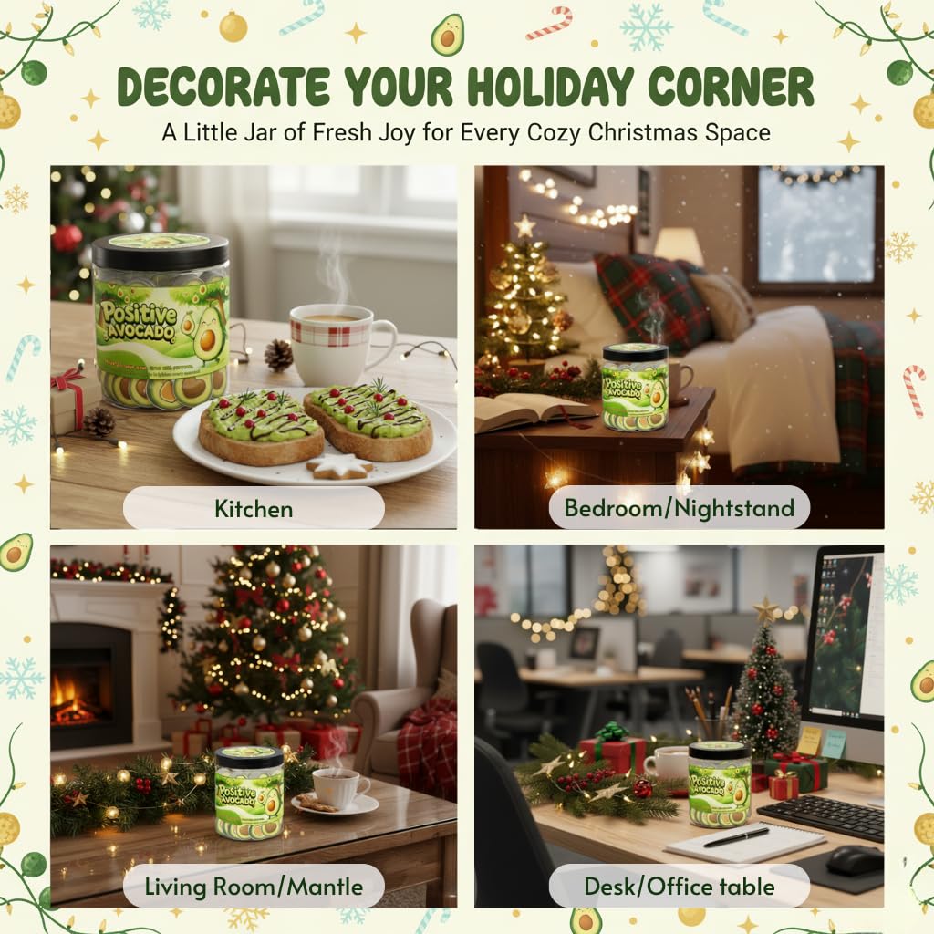 DEARMINE Positive Avocado Jar – 60 Affirmation Cards for Daily Encouragement & Office Joy