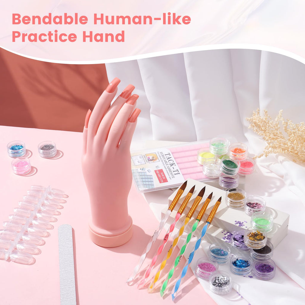 Deciniee Nail Kit for Beginners — All-in-One Acrylic Powder & Liquid Set (Pink)