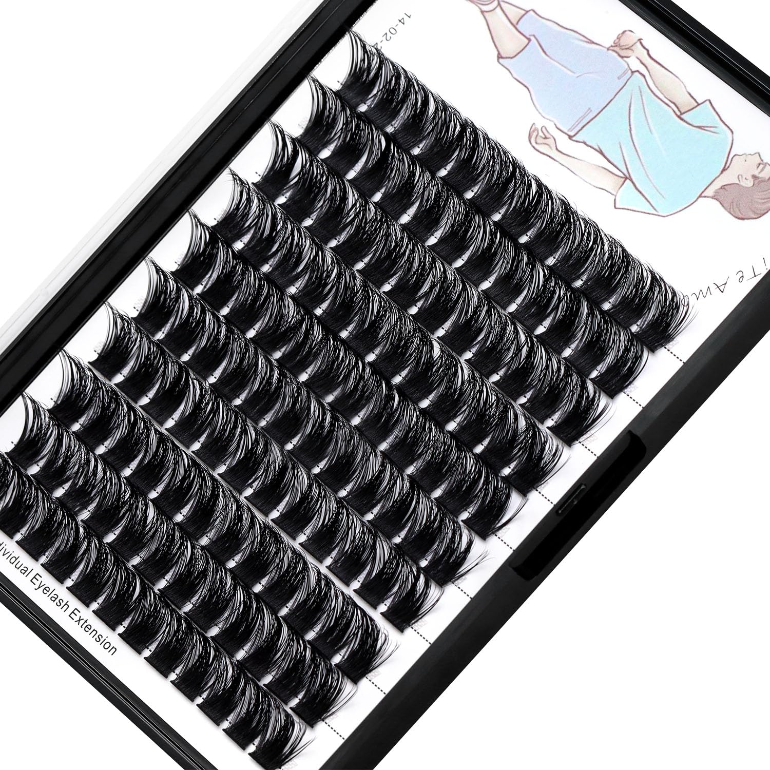 Dedila Large Tray Grafted Wide-Stem Lashes | 120 Clusters, D Curl, 8-20mm (16mm Available)