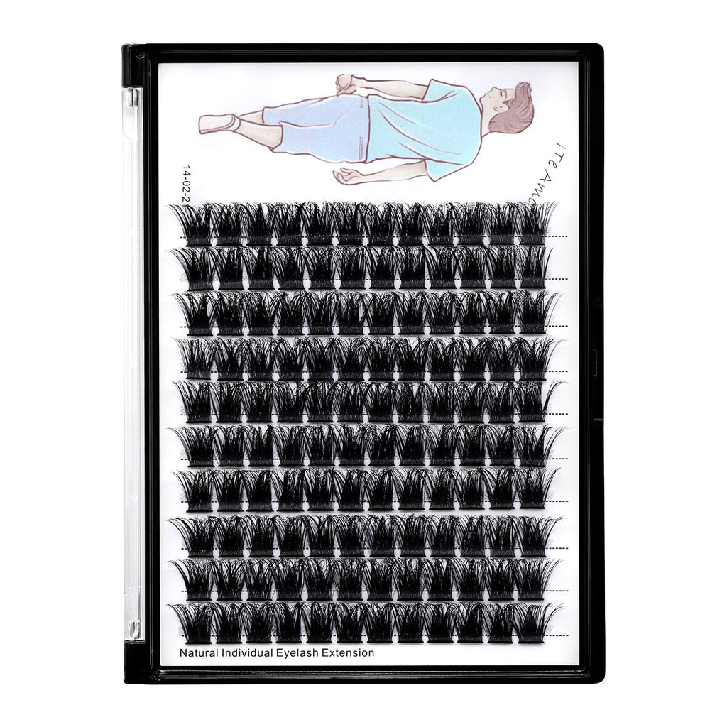 Dedila Large Tray Grafted Wide-Stem Lashes | 120 Clusters, D Curl, 8-20mm (16mm Available)