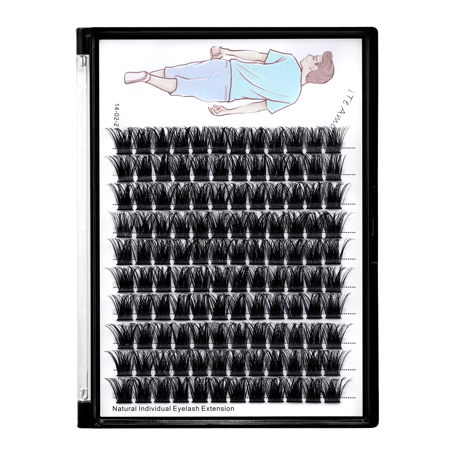 Dedila Large Tray Grafted Wide-Stem Lashes | 120 Clusters, D Curl, 8-20mm (16mm Available)