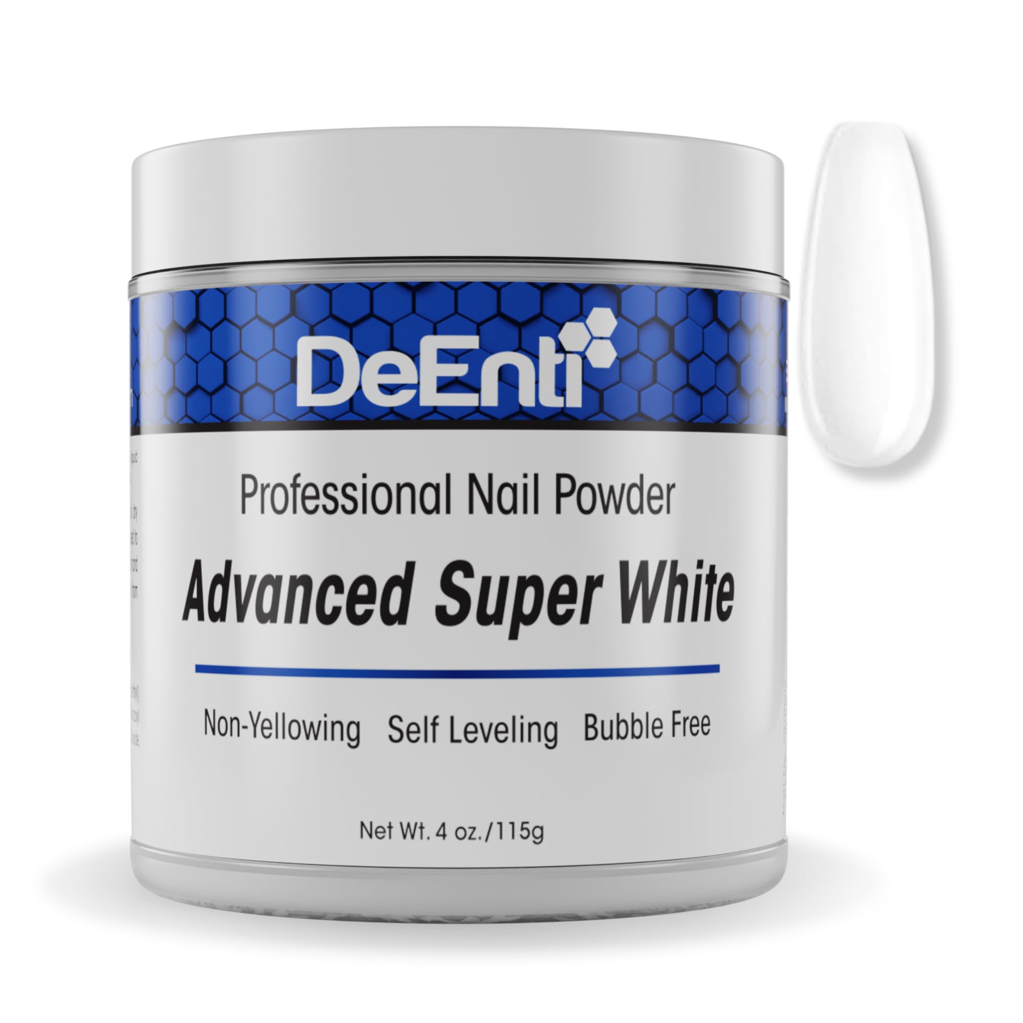 DeEnti Acrylic Nail Powder - 4oz Super White | Professional Grade, Bubble-Free & Chip-Resistant