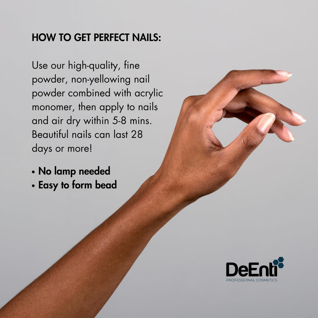 DeEnti Acrylic Nail Powder - 4oz Super White | Professional Grade, Bubble-Free & Chip-Resistant